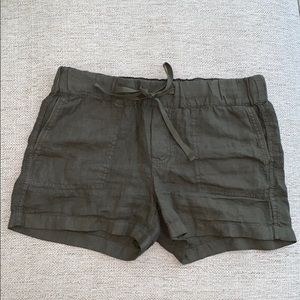 Caslon Army Green Linen Shorts